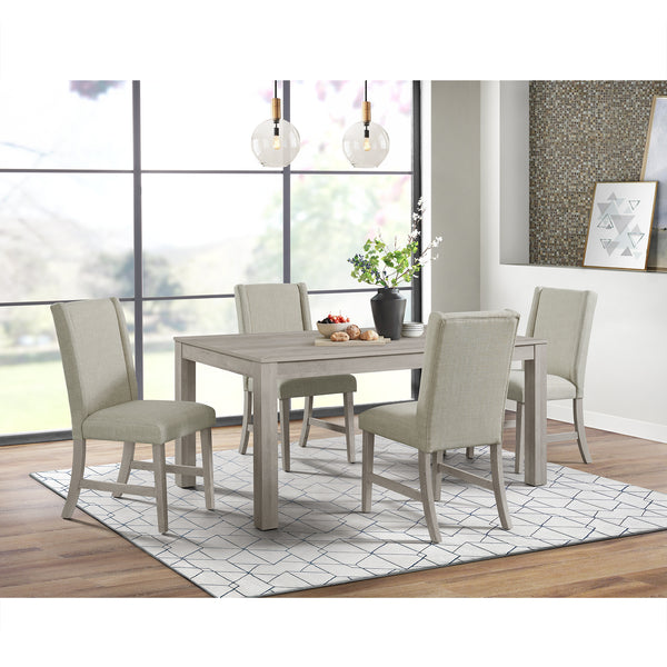Eleanor 5PC Standard Height Dining Set in White-Rectangular Table and Four Chairs