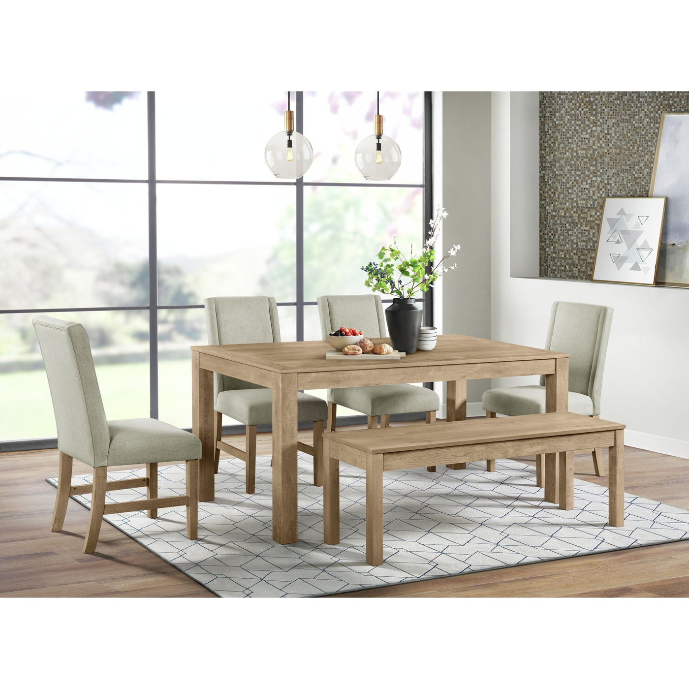 Eleanor Dining Side Chair with Heirloom Fabric in Brown (Set-2)