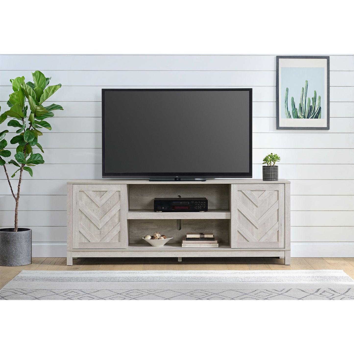 Eleanor 70" TV Stand with Sliding Door in White