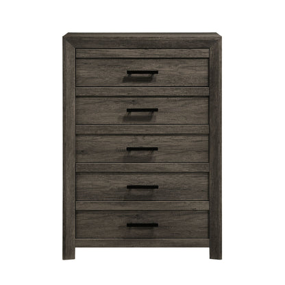 Eleanor 5-Drawer Chest in Mocha Grey