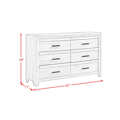 Eleanor 6-Drawer Dresser in White