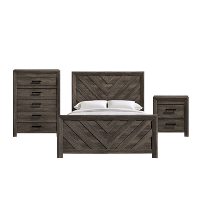 Eleanor Full Panel 3PC Bedroom Set in Mocha Grey