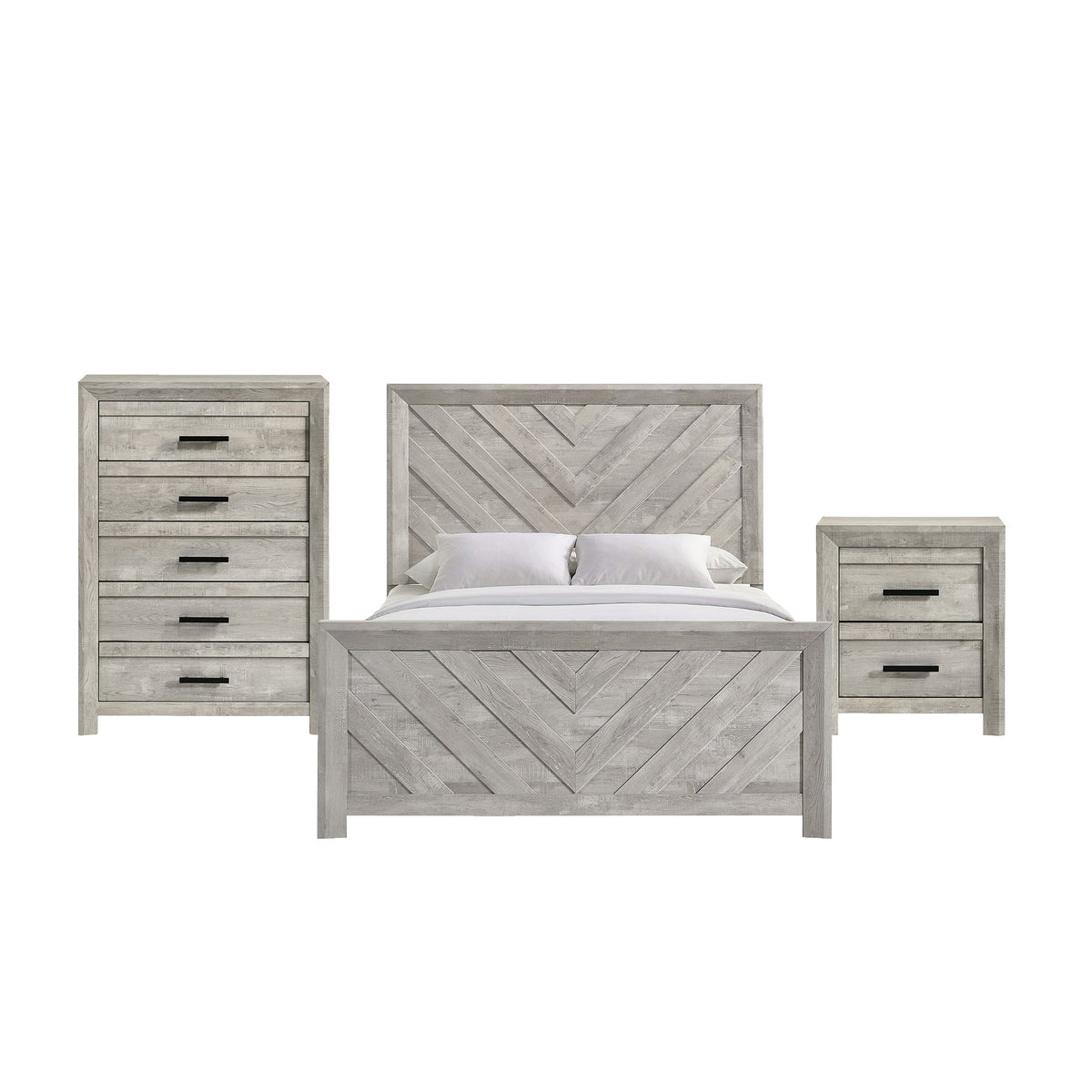 Eleanor Full Panel 3PC Bedroom Set in White