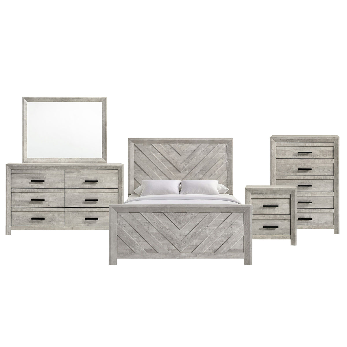 Eleanor Full Panel 5PC Bedroom Set in White