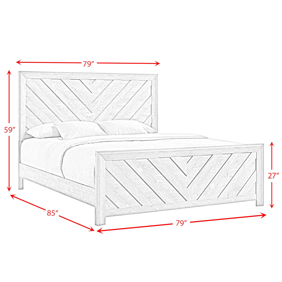 Eleanor King Bed in White
