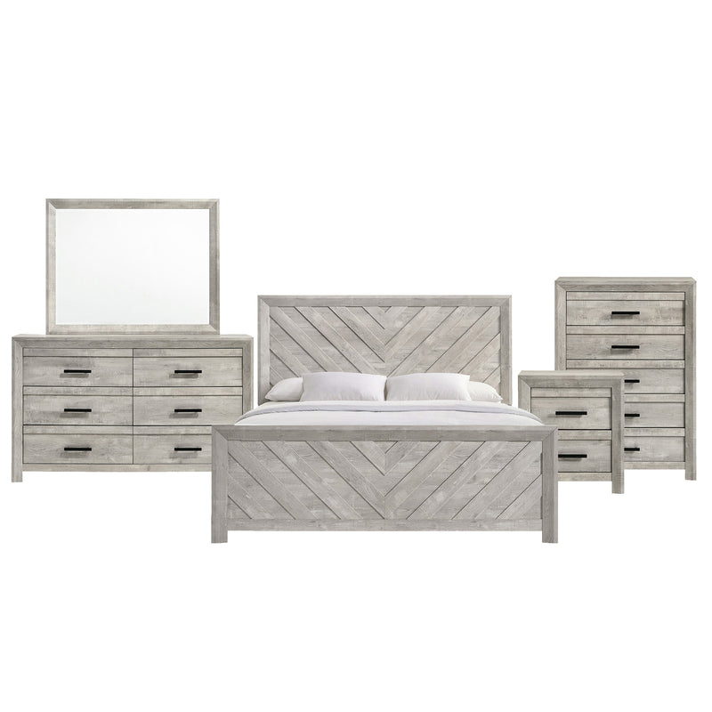 Eleanor King Panel 5PC Bedroom Set in White