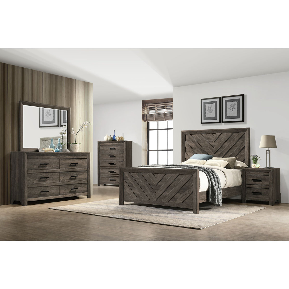 Eleanor Full Panel 3PC Bedroom Set in Mocha Grey