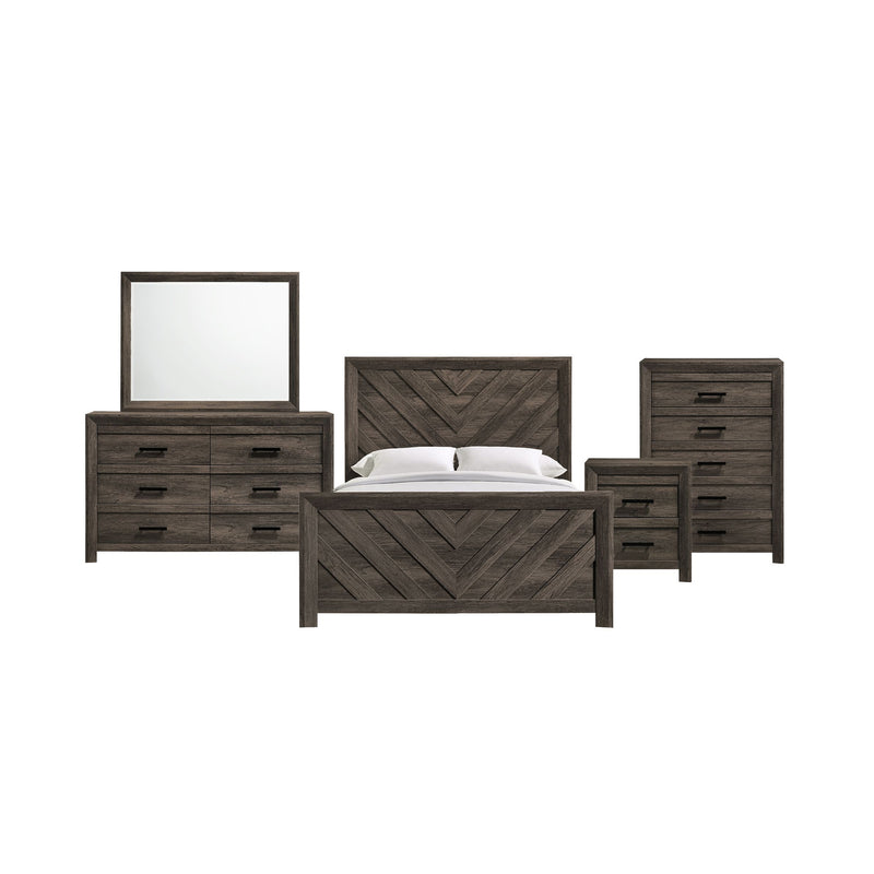 Eleanor Queen Panel 5PC Bedroom Set in Mocha Grey