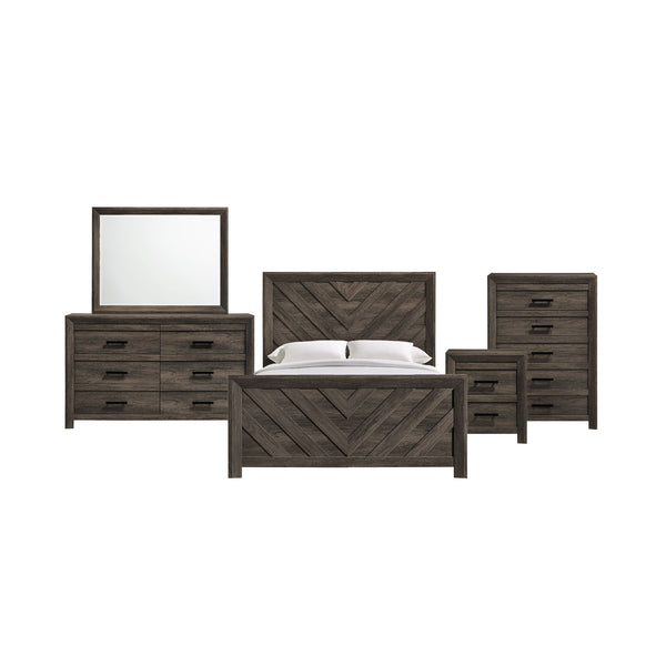 Eleanor Queen Panel 5PC Bedroom Set in Mocha Grey