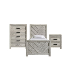 Eleanor Twin Panel 3PC Bedroom Set in White