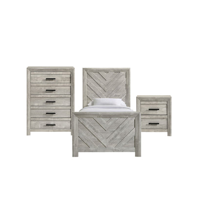 Eleanor Twin Panel 3PC Bedroom Set in White
