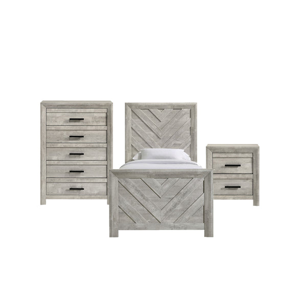 Eleanor Twin Panel 3PC Bedroom Set in White