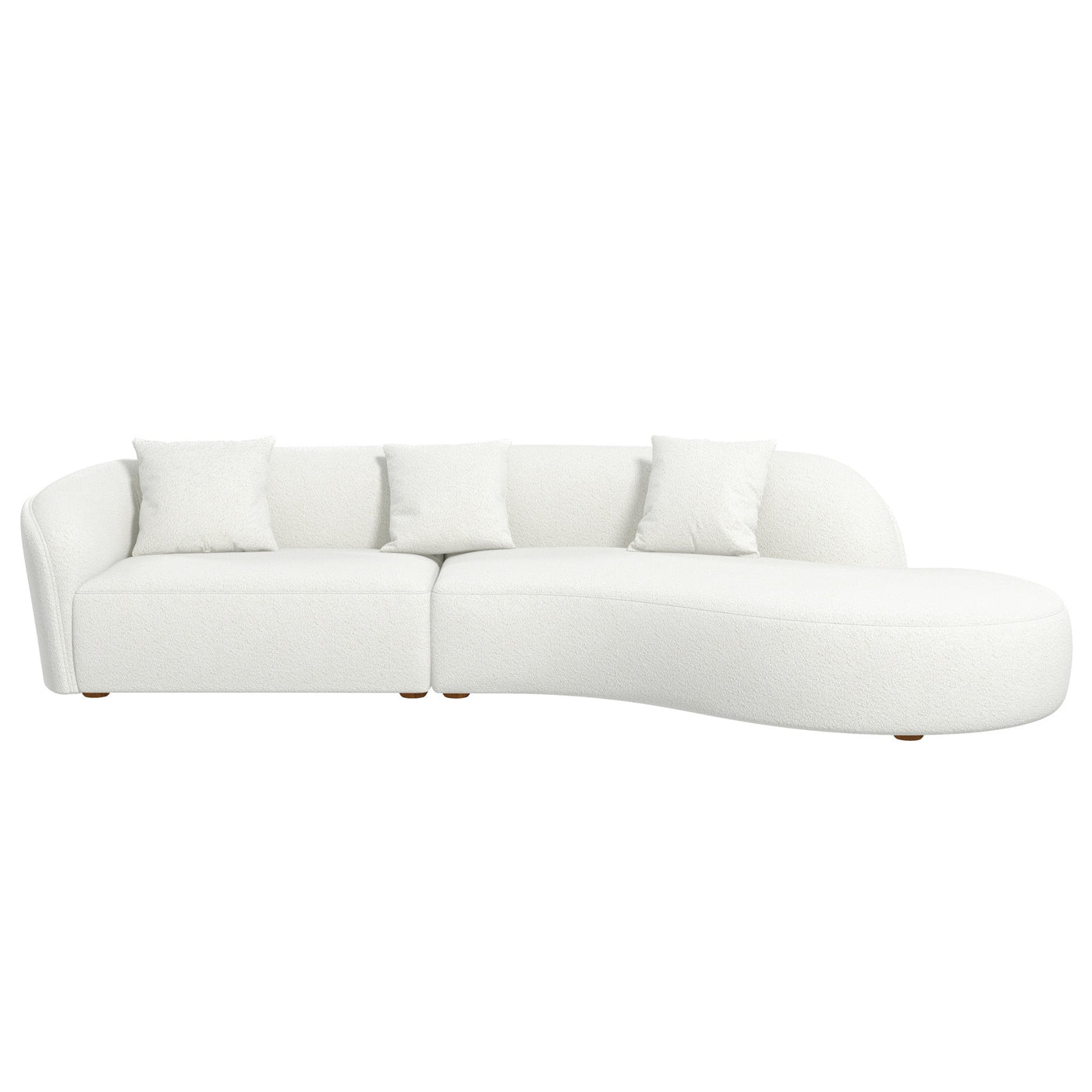 Sofá seccional curvo estilo Japandi beige Elijah de 126"