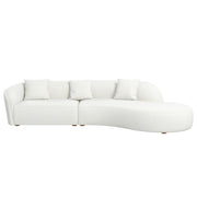 Sofá seccional curvo estilo Japandi beige Elijah de 126"