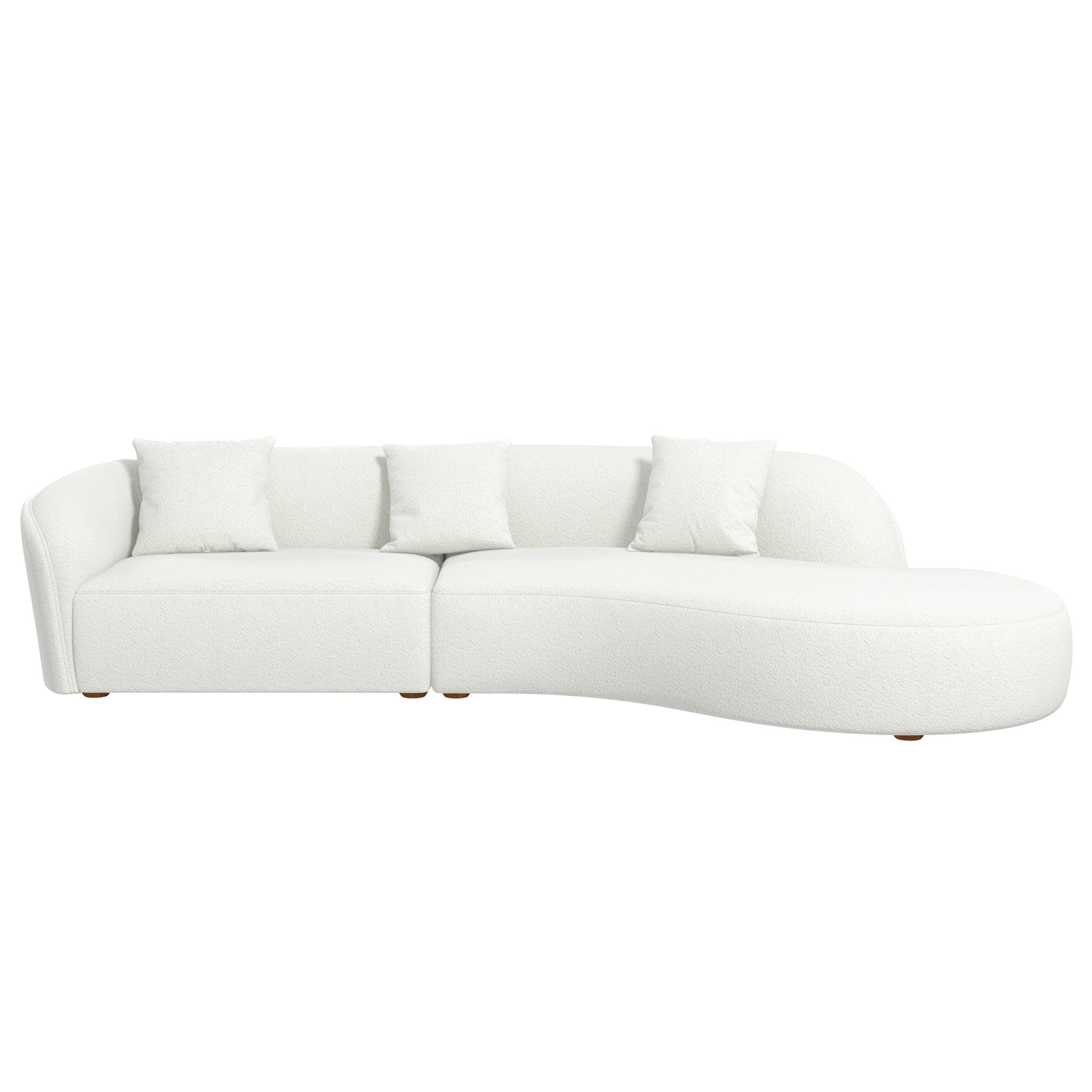 Sofá seccional curvo estilo Japandi beige Elijah de 126"