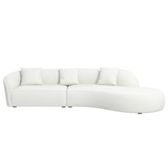 Sofá seccional curvo estilo Japandi beige Elijah de 126"