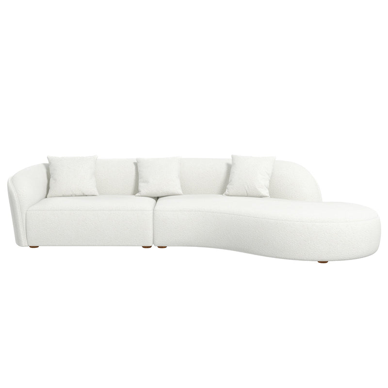 Sofá seccional curvo estilo Japandi beige Elijah de 126"