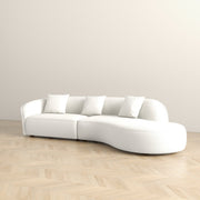 Sofá seccional curvo estilo Japandi beige Elijah de 126"