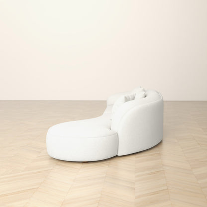 Sofá seccional curvo estilo Japandi beige Elijah de 126"