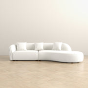 Sofá seccional curvo estilo Japandi beige Elijah de 126"