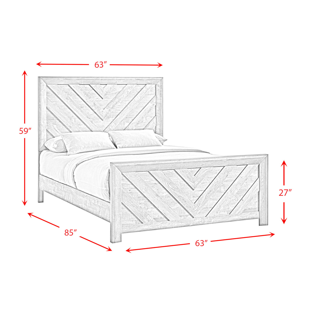 Ellen Queen Bed White