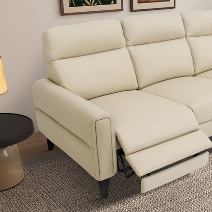 Elliot Incliner Sofa Left - Cream Leather