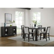 Elodie Counter Chair with Grey Fabric in Charcoal (Set of 2)