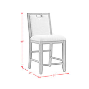 Elodie Counter Chair with Grey Fabric in Charcoal (Set of 2)