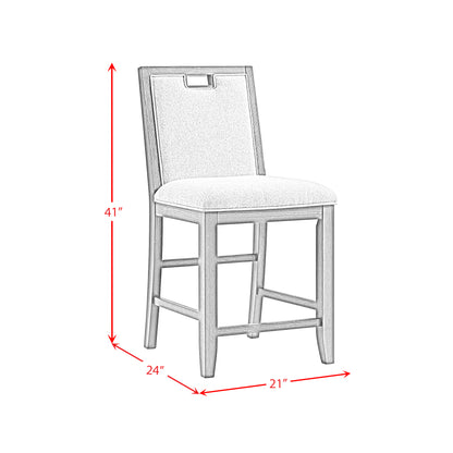 Elodie Counter Chair with Grey Fabric in Charcoal (Set of 2)
