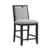 Elodie 8PC Counter Height Dining Set in Charcoal-Table, Six Chairs & Bench