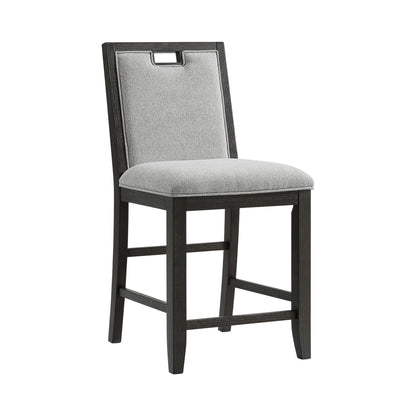 Elodie 8PC Counter Height Dining Set in Charcoal-Table, Six Chairs & Bench