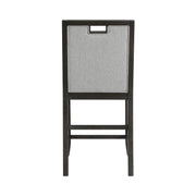 Elodie Counter Chair with Grey Fabric in Charcoal (Set of 2)