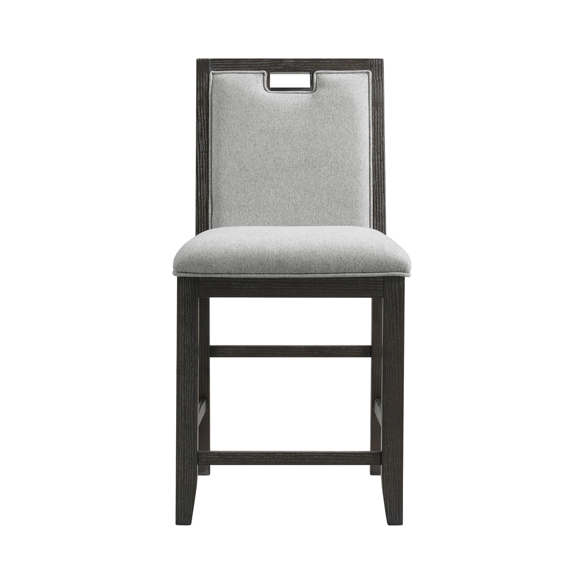 Elodie Counter Chair with Grey Fabric in Charcoal (Set of 2)