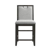 Elodie Counter Chair with Grey Fabric in Charcoal (Set of 2)