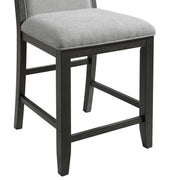 Elodie Counter Chair with Grey Fabric in Charcoal (Set of 2)