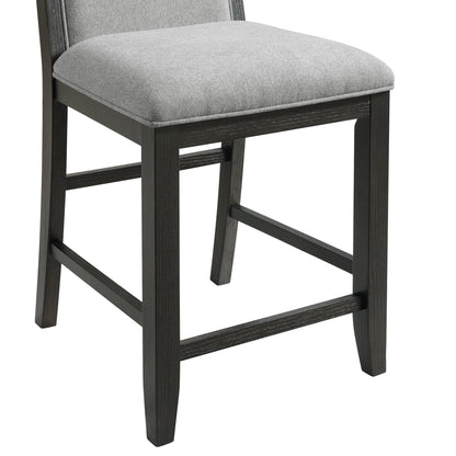 Elodie 8PC Counter Height Dining Set in Charcoal-Table, Six Chairs & Bench