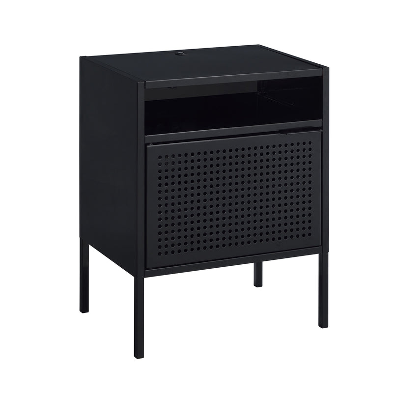 Ember Nightstand (C-1094) Black Nightstand W/ Usb