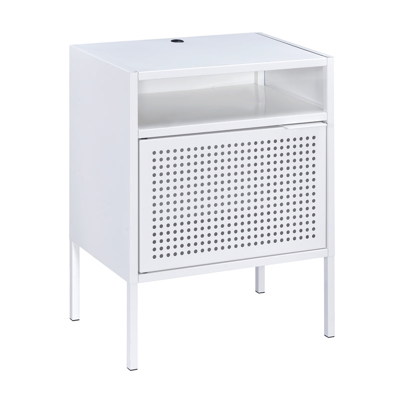 Ember Nightstand (C-1094) White Nightstand W/ Usb
