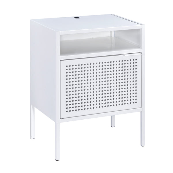 Ember Nightstand (C-1094) White Nightstand W/ Usb