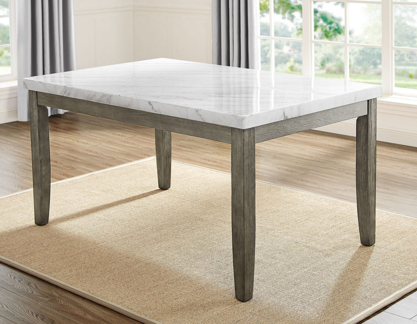 Emily White Marble Dining Table