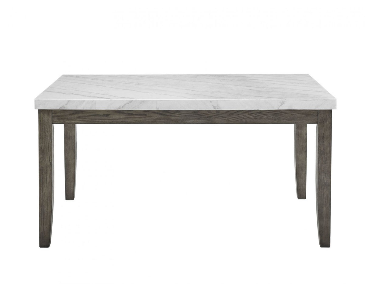 Mesa de comedor de mármol blanco Emily 