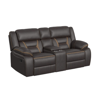 Engage Motion Loveseat with Console in Corral Dark Chocolate