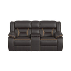 Engage Motion Loveseat with Console in Corral Dark Chocolate
