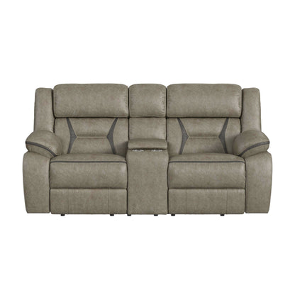 Engage Motion Loveseat with Console in Corral Grey