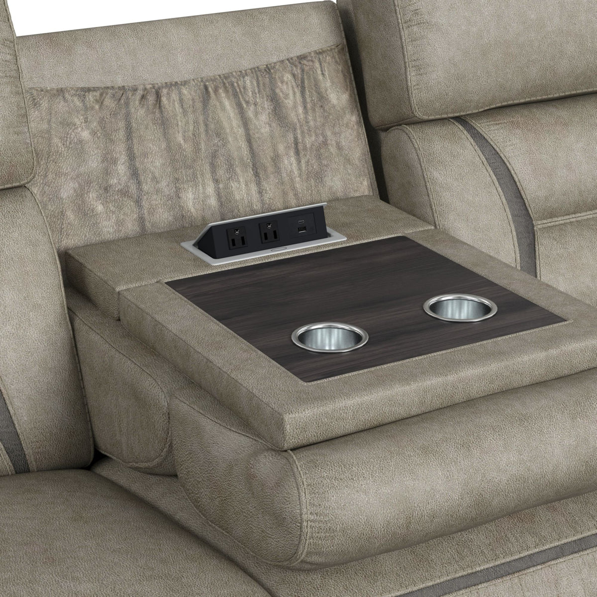 Engage 2PC Living Room Set in Corral Grey-Sofa & Loveseat