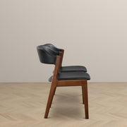 Silla de comedor Enzo de cuero negro (juego de 2)