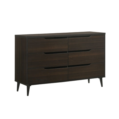 Ernesto 6-Drawer Dresser with Interlock in Espresso (3A Packing)