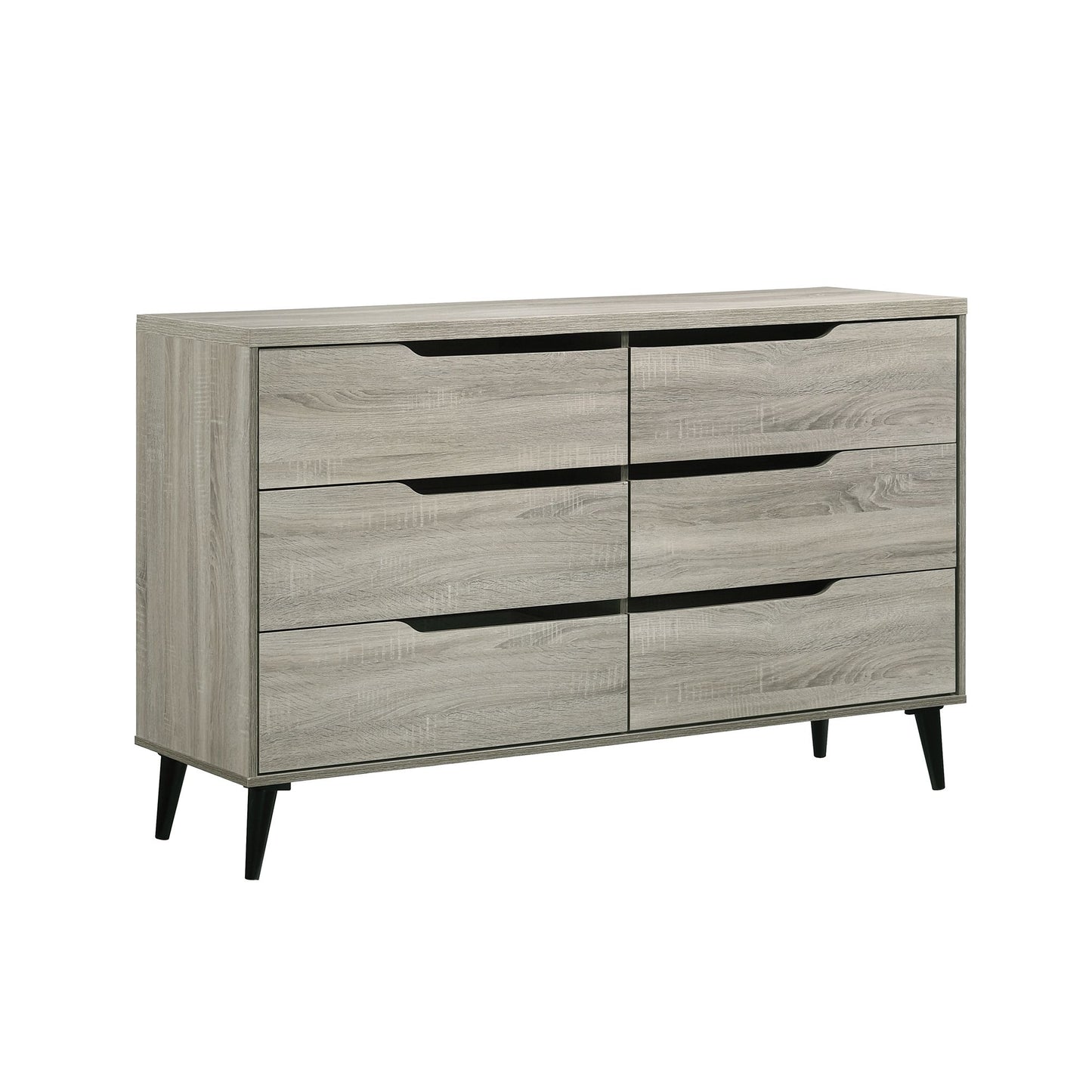 Ernesto 6-Drawer Dresser with Interlock in Grey (3A Packing)