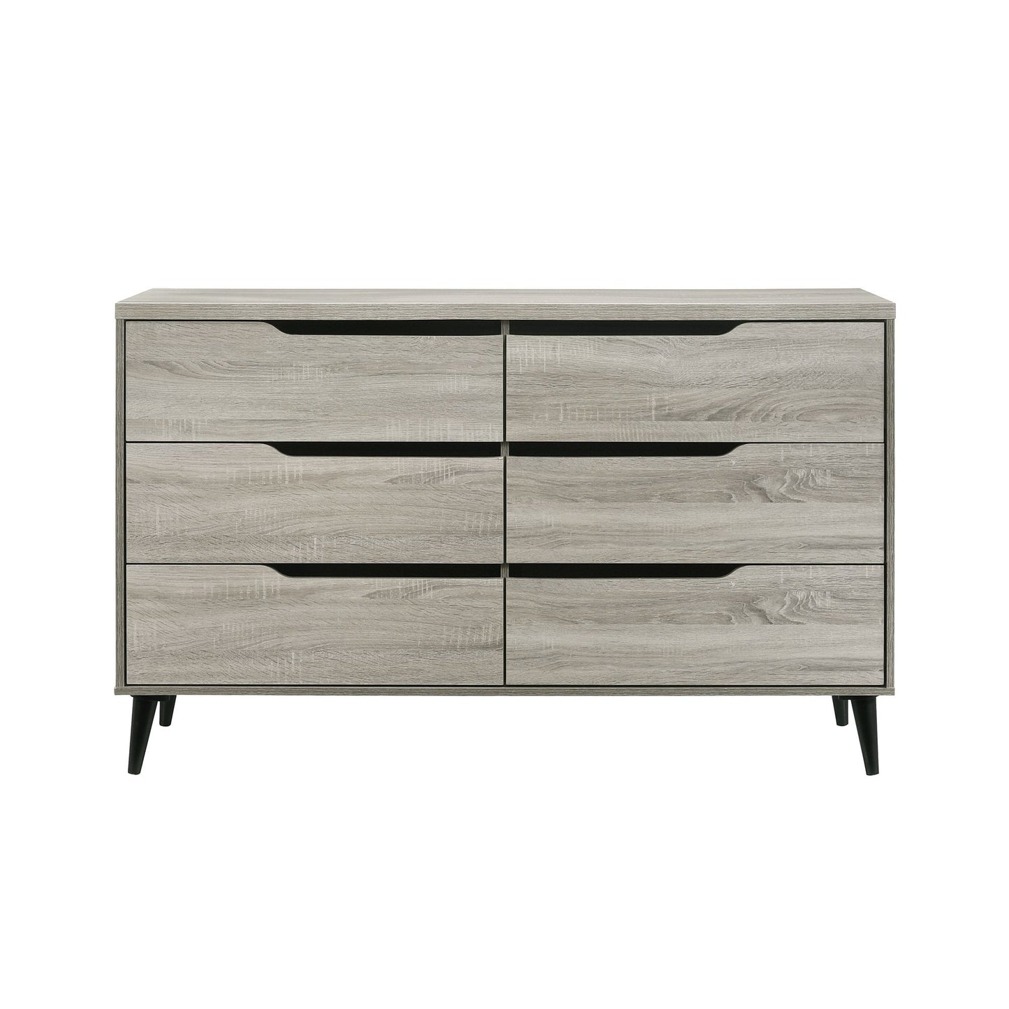 Ernesto 6-Drawer Dresser with Interlock in Grey (3A Packing)