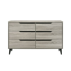 Ernesto 6-Drawer Dresser with Interlock in Grey (3A Packing)